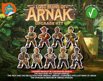 LICENSED The RUINS of ARNAK + Expeditions leaders expansion, Upgrade Kit, Decals for your meeples! (Stickers)