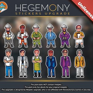 HEGEMONY boardgame Meeples Upgrade Kit Stickers!