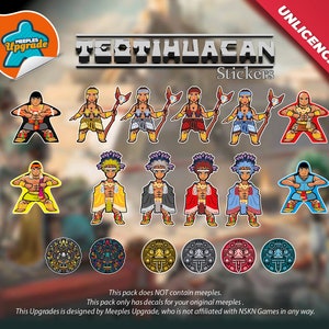 TEOTIHUACAN Meeples Upgrade Kit Stickers • Decals Kit • Premium materials!