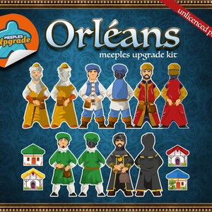 ORLÉANS Meeples Upgrade Kit, Decals for your original meeples (Unofficial product)