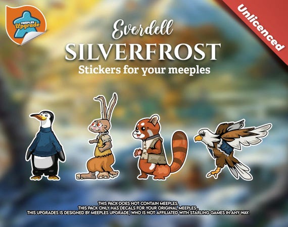 Everdell: Silverfrost  boardgame Meeples Upgrade Pack • premium Stickers set for your original meeples