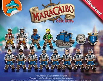 MARACAIBO Upgrade Kit, Decals for your meeples! (Stickers), Deluxe stickers