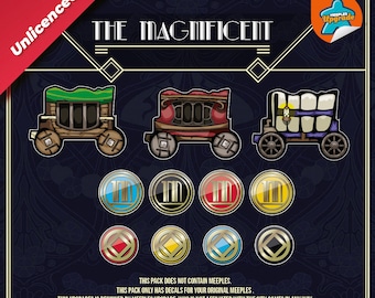 THE MAGNIFICENT Upgrade Kit, Decals for your meeples! (Stickers) • Premium materials!