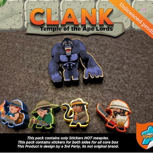 Clanque! Kit de atualização do Templo do Macaco Lord (produto não oficial) Adesivos para seus meeples