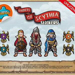 RAIDERS of SCYTHIA Upgrade Kit, Decals for your meeples! (Stickers) • Premium materials!