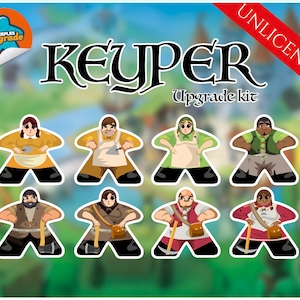 KEYPER Upgrade Kit, Meeples Stickers compatible with Keyper Boardgame, Custom Die Pre cut decals, Premium materials!