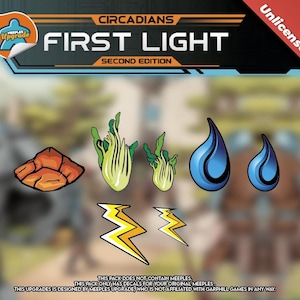 CIRCADIANS - PREMIÈRE LUMIÈRE Kit de mise à niveau Meeples Autocollants, Kit de décalcomanies • Matériaux de qualité supérieure !