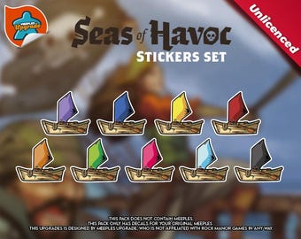 Seas of Havoc Meeples Upgrade Kit Stickers! - Only SKIFF MEEPLES Stickers