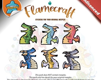 FLAMECRAFT Meeples Upgrade Kit Aufkleber • Abziehbild-Kit • Premium-Materialien!