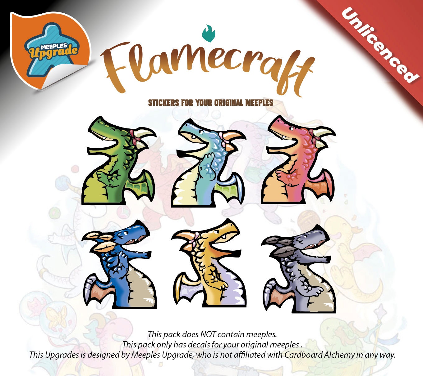 FLAMECRAFT Meeples Upgrade Kit Stickers Decals Kit Premium