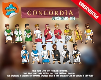 CONCORDIA+ FREE Venus & Salsa Meeples Stickers!! Custom Die cut, Premium materials for Concordia boardgame