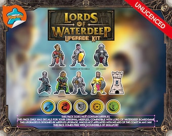 LORDS of WATERDEEP Meeples Upgrade Kit Stickers + Free Scoundrels of Skullport • Decals Kit • Premium materials!