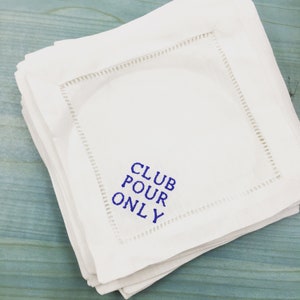 Club Pour Only - Linen Cocktail Napkins