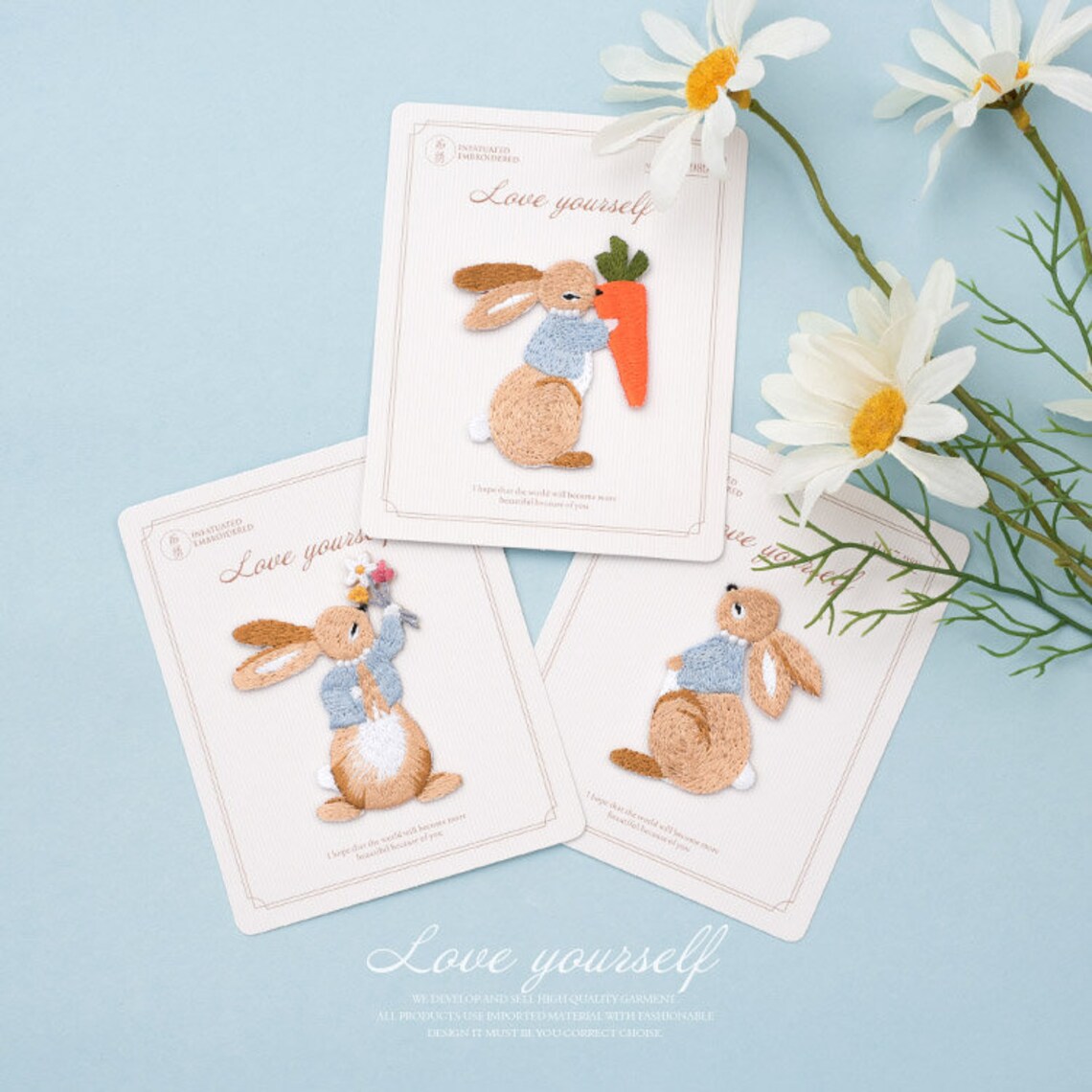 Rabbit Patches Bunny Patch Embroidered Patch IronOn/SewOn Etsy