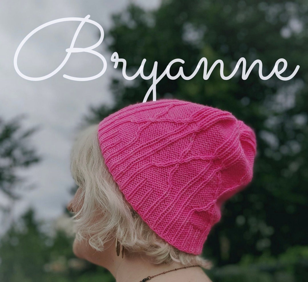 PDF Pattern - Bryanne Hat | Cable Knit Slouch Beanie Hat | DK or Sport ...