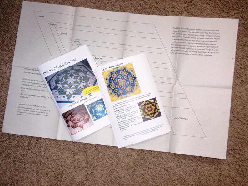Diamond Log Cabin Star Quilt Pattern