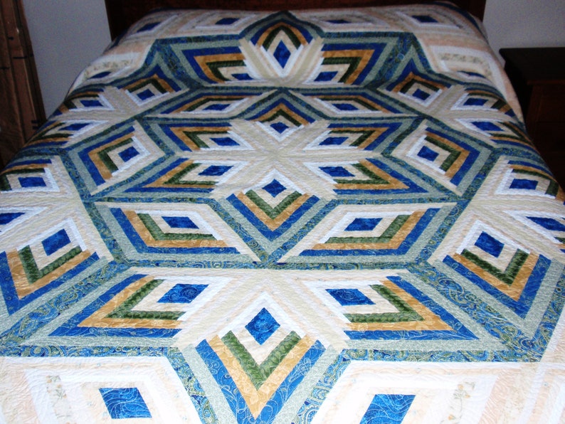 Diamond Log Cabin Star Quilt Pattern Etsy Ireland