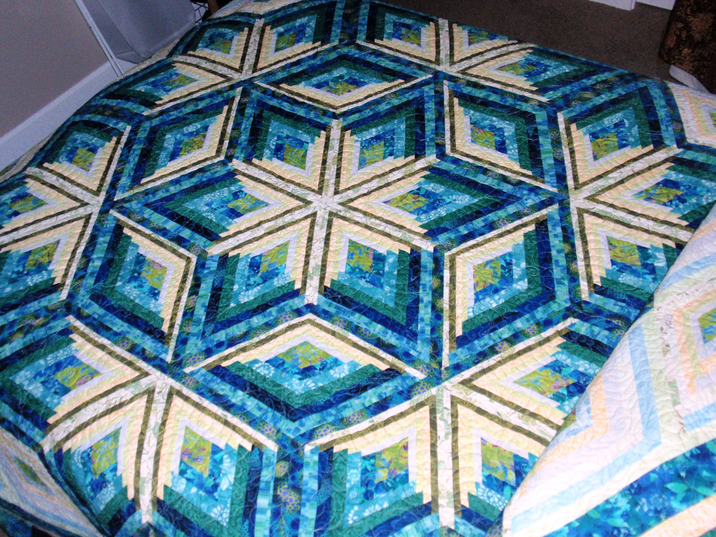Diamond Log Cabin Star Quilt Pattern Etsy