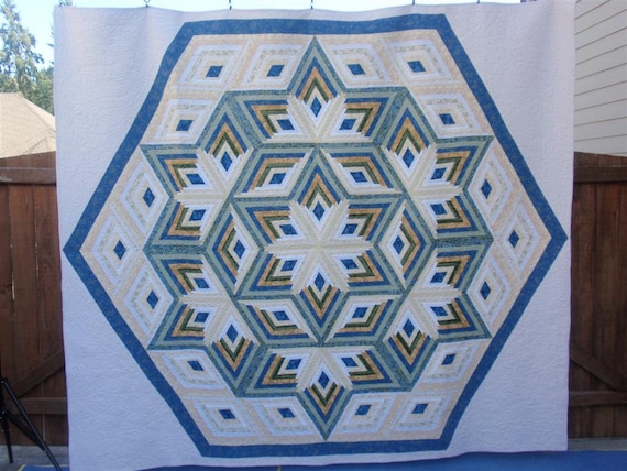 Diamond Log Cabin Star Quilt Pattern Etsy