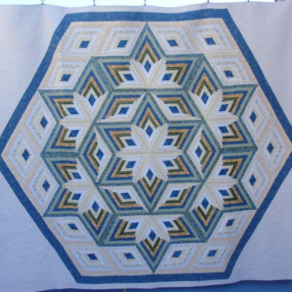 Quiltpatroon diamant blokhut ster