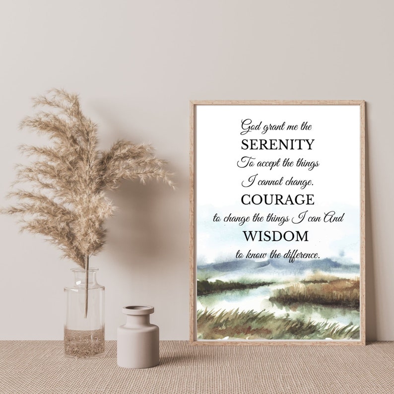 Serenity Prayer Bible Verse Wall Art Print Scripture Quote Etsy