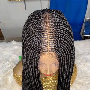 Braided Wig Cornrow Wig Cornrow Braided Wig Box Braids Lace - Etsy