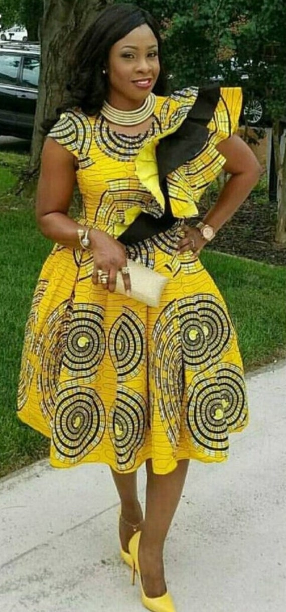 flare yellow dress