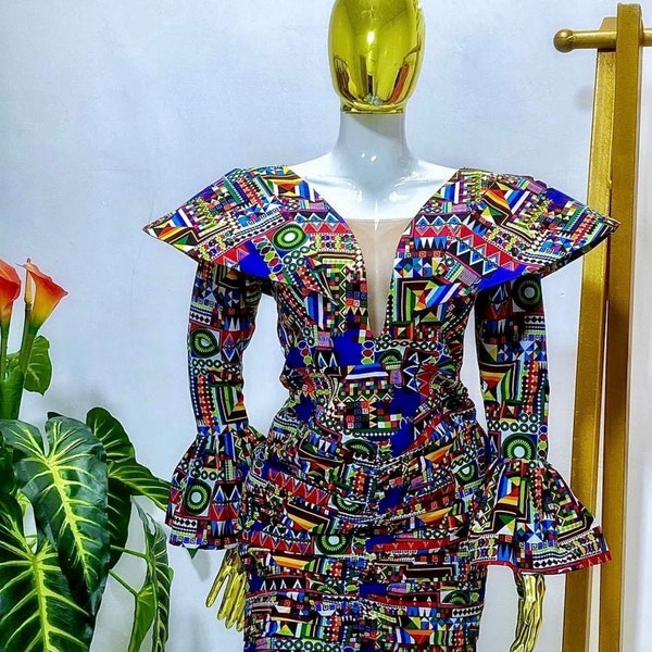 Ankara African mini dress for women, print dress, street style, fashion week, animal print dress, customized and unique wears.