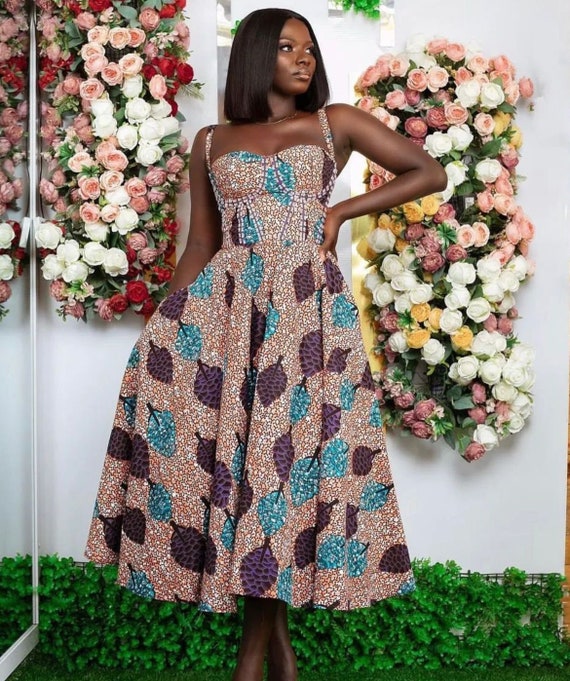 Ankara flare dresses top