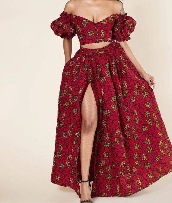 Ankara Slit Dressafrican Print Long 