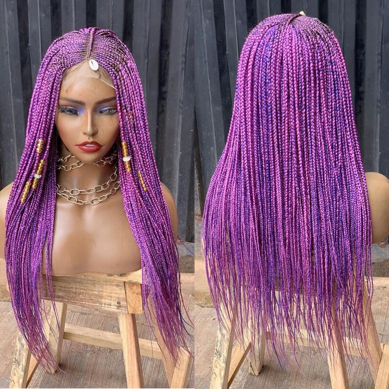 Cornrows Wig Cornrow Wigs Braided Wig Box Braids Wig Knotless Etsy