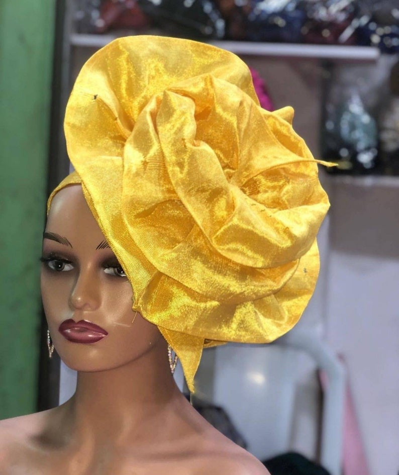 African Gele Pre Tied Geleafrican Head Tie Asooke Head Tie Etsy