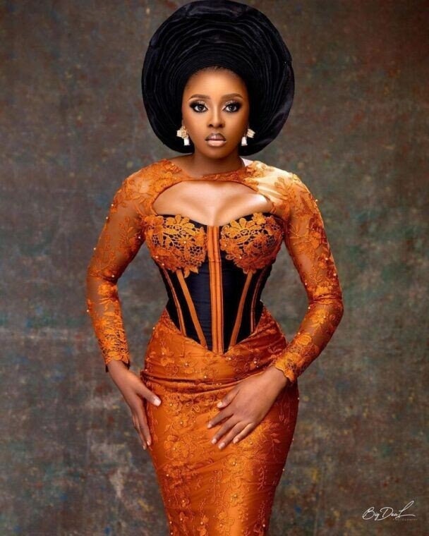 Orange Corset Dress Etsy