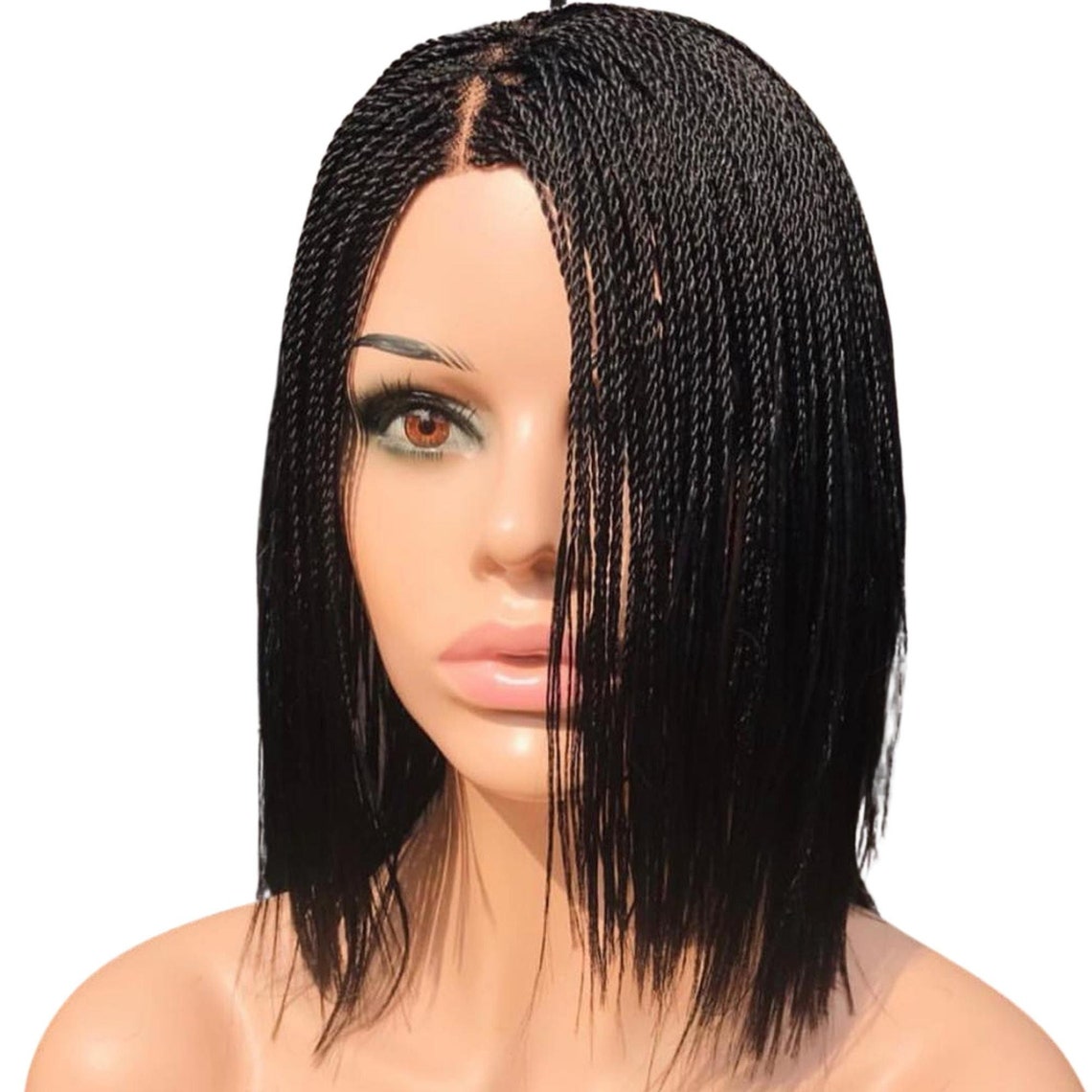 Short Micro Braid Wig Braided Wig Lace Front Wig Full Lace Etsy