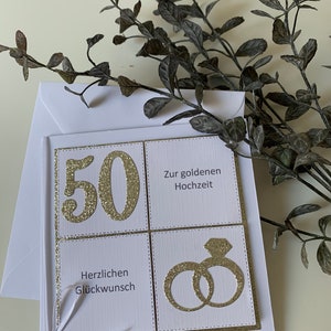 Glückwunschkarte zur goldenen Hochzeit.