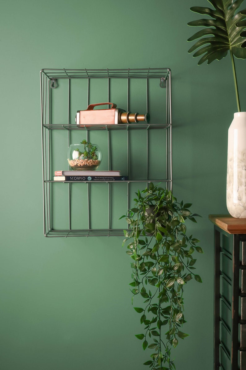 Industrial Style Wire Shelving Wall Shelf Office Storage Retro Etsy UK