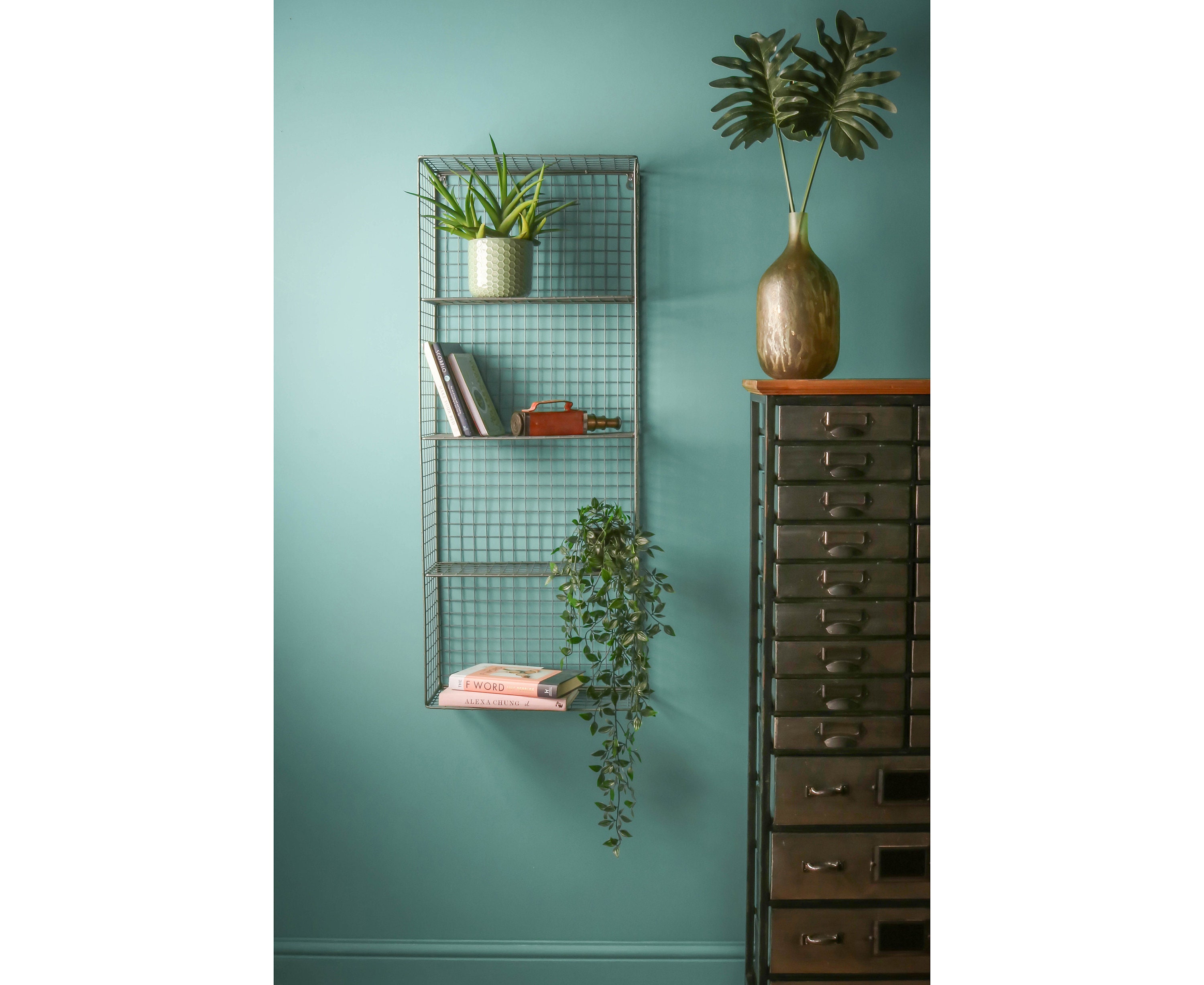 Étagère en Fil de Fer Style Industriel Étagère Murale Bureau Rangement Rétro Rack Vintage