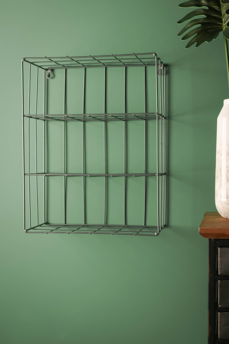 Industrial Style Wire Shelving Wall Shelf Office Storage Retro Etsy UK