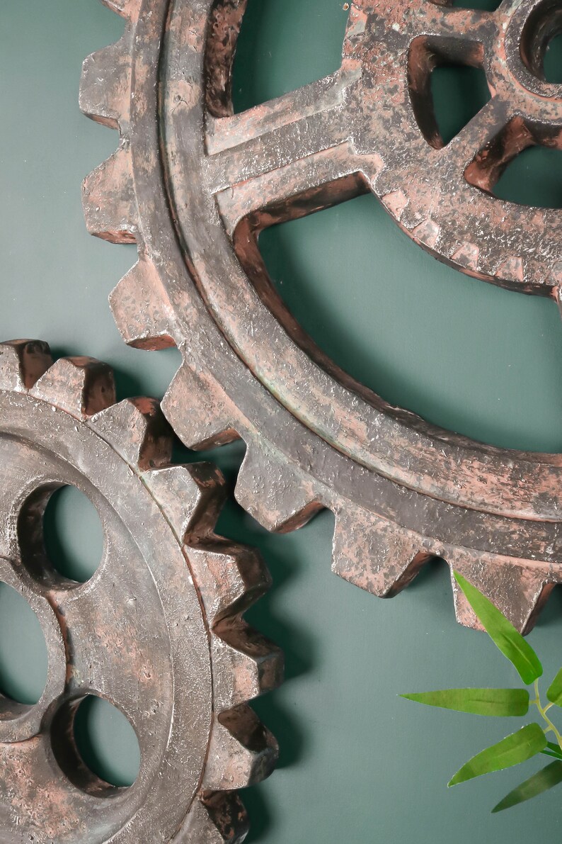 Retro Industrial Wall Art Hangings Gears Cog Decor Design Etsy
