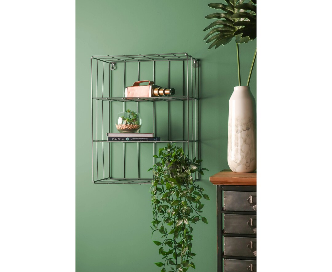 Industrial Style Wire Shelving Wall Shelf Office Storage Retro Etsy UK