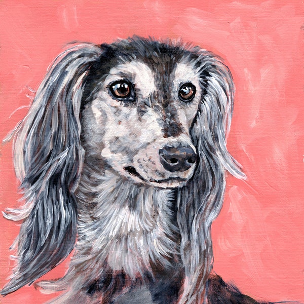 Saluki Original Painting | Saluki Dog Art, Saluki Sight Hound Dog Painting, Saluki Dog Portrait, Saluki Wall Hanging, Saluki Sight Hound Art