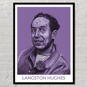 Langston Hughes Print | Author Poster. Writer Gift, Literary Poster, Classroom Poster, Modern Home Decor