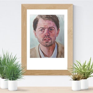 Art Print, &quot;Castiel from Supernatural&quot; | Limited-Edition Signed Print of an Original Painting by Lori DeBoer | Fan Art, Misha Collins