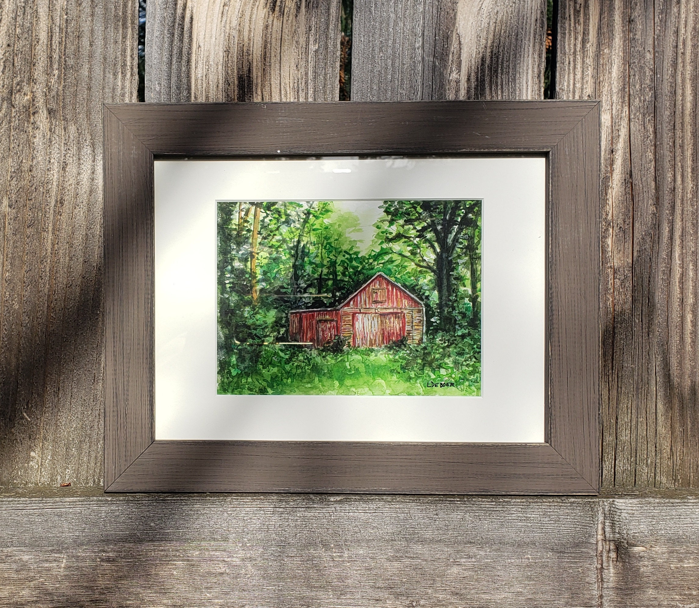 Original Barn Landscape Painting Watercolor Painting, Landscape Art ...