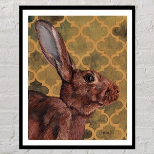 Belgian Hare Print | Rabbit print, rabbit poster, rabbit decor, hare print, hare poster, hare decor, cottage core art, bunny art, rabbit art