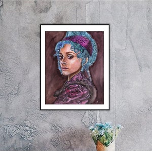 Tourmaline Larou Art Print | Canival Row | Limited Edition, Signed (Contemporary, Modern Giclee of an Original Watercolor Painting)
