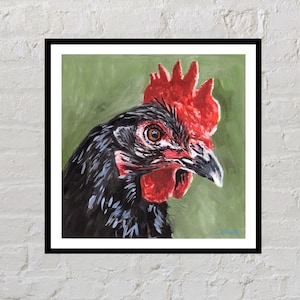 Chicken Art Print | chicken decor, chicken poster, chicken print, rooster print, rooster poster, rooster chicken art