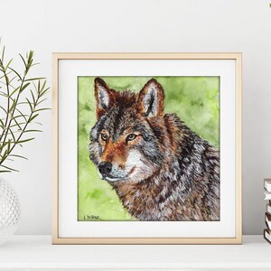 Wolf Art Print | &quot;Piqued Interest&quot; | Limited Edition, Signed  (Giclee of an Original Acrylic Painting)