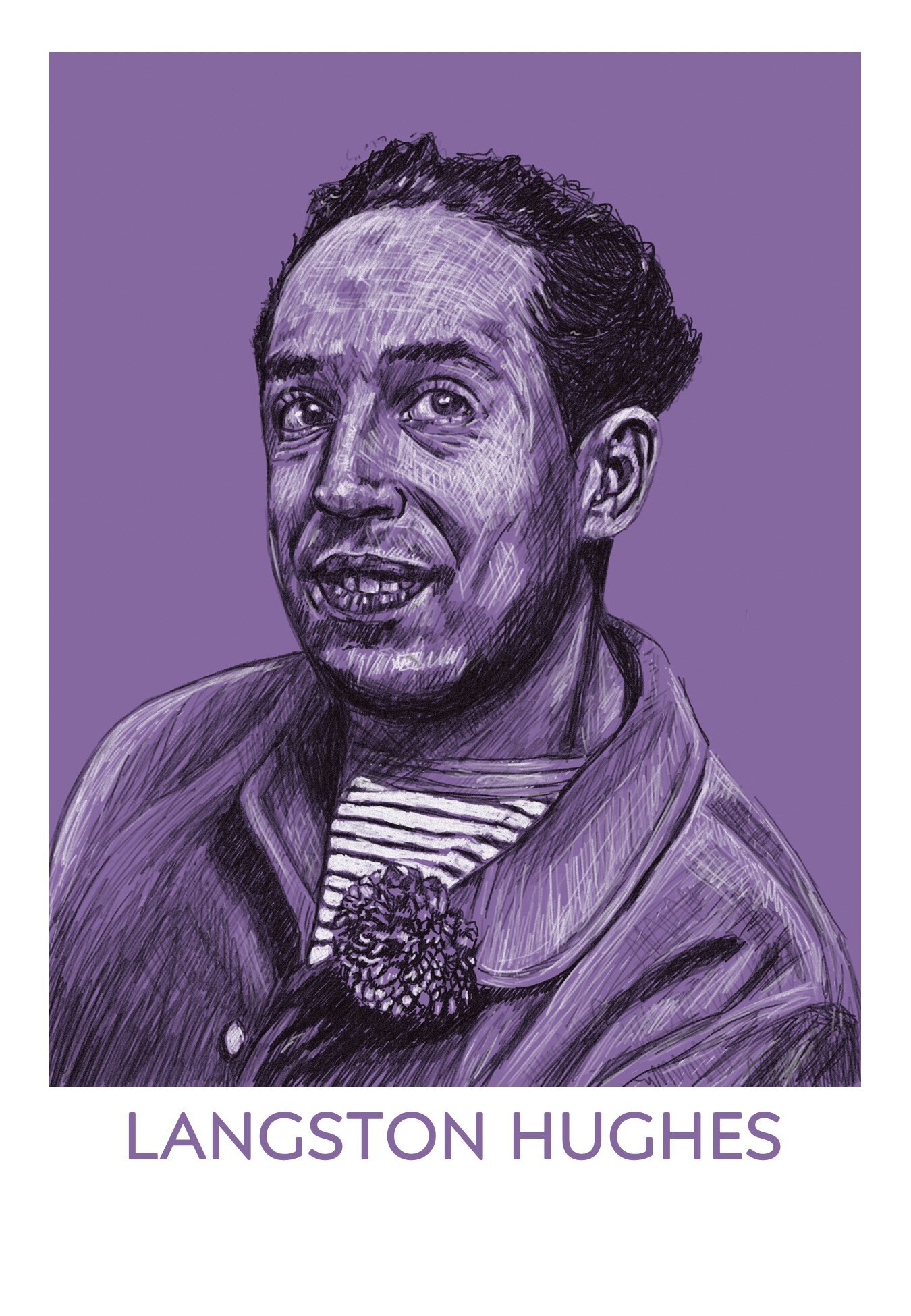 Langston Hughes Print Author Poster. Writer Gift, Literary Poster