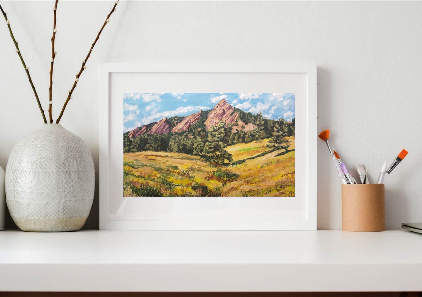 Landscape Print boulder Flatirons Fineart Etsy